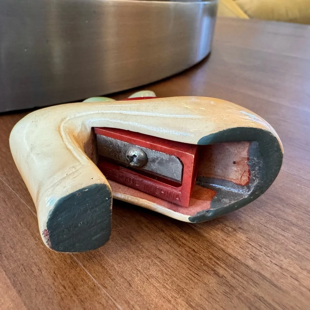 Vintage Cat on a Shoe Pencil Sharpener